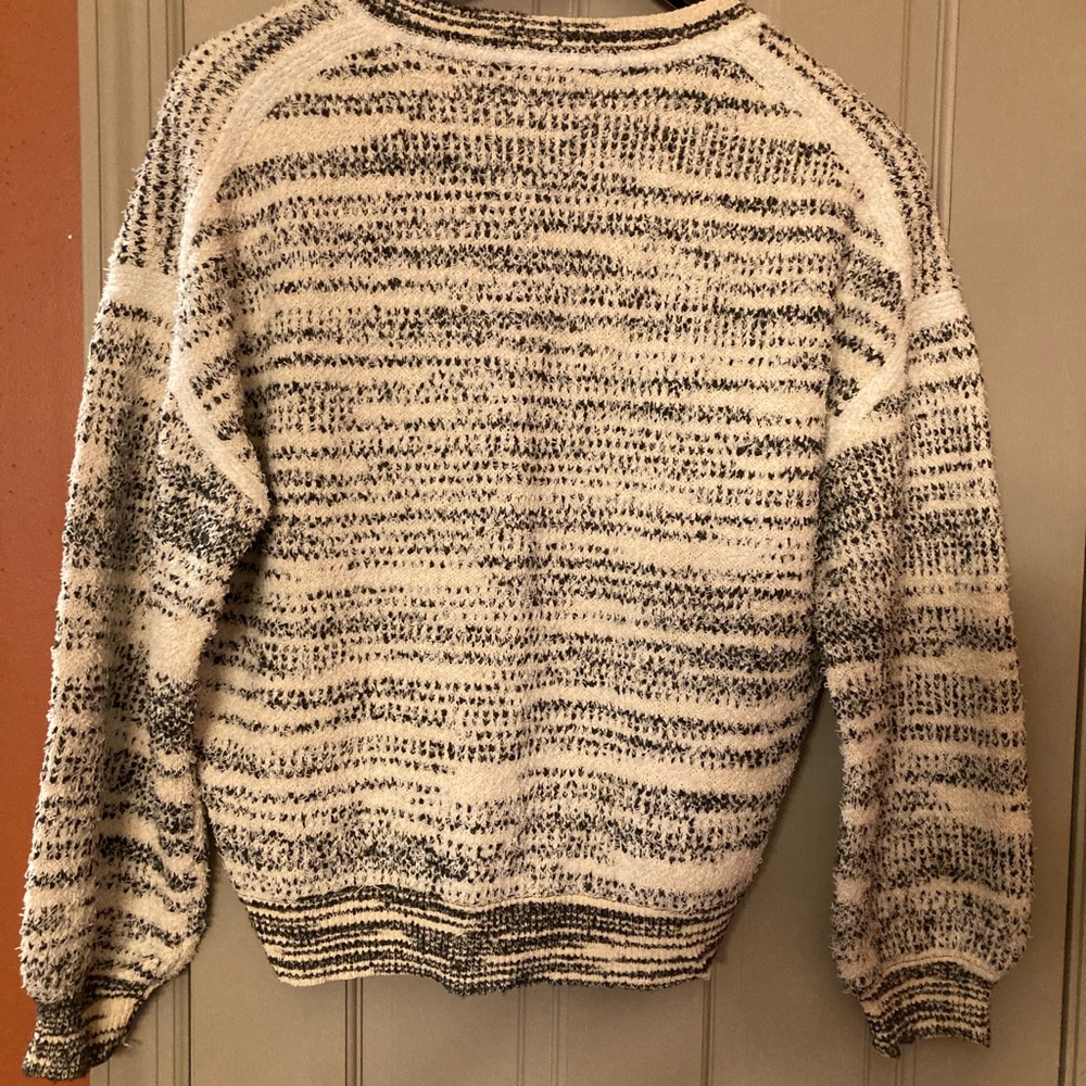 J. Crew Black and Cream Knit Cardigan